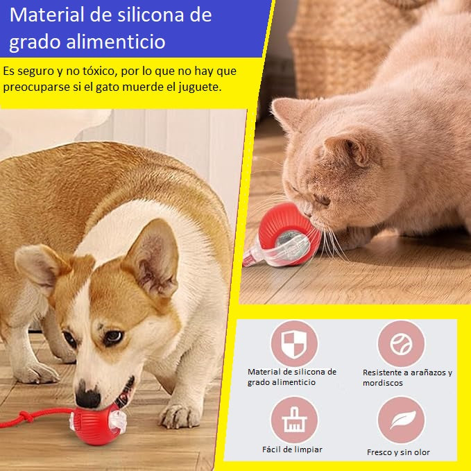 Pelota interactiva Pro - Combate el aburrimiento y la soledad - Estimula el instinto natural de caza y juego.